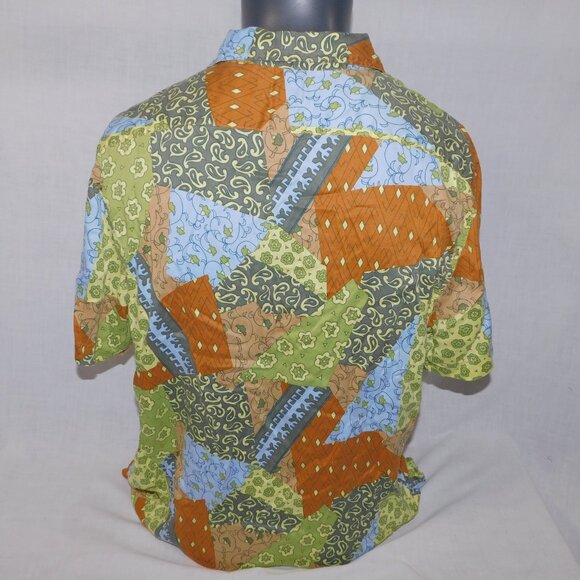 Levi's Sunset Camp Bandana Collage Mens L Button Front Shirt Patchwork - Picture 8 of 10